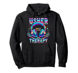 USHER HipHop Fan Music Therapy Retro Vintage Headphones 80s Pullover Hoodie