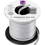 TRU COMPONENTS 93030c503 Flätad kabel 2 x 0.75 mm² Grå