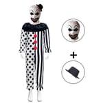 Litotail Killer Terrifier Clown Jumpsuit Svart Vit Dräkt Bodysuit Fest Halloween Outfit Kläder B 150cm