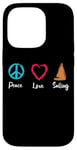 Coque pour iPhone 14 Pro Peace Love Sailing Captain Boat Sport