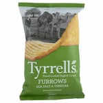 6 x Tyrrells Furrows Hand Cooked English Crisps - Sea Salt & Vinegar (150g)