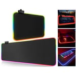 Gaming Mousepad med LED-ljus - RGB - Välj storlek Black 80x30 cm