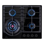 Gas Hob 70 cm 5 Burner Ring Glass Ceramic Gas Cooker Hob Gas Burner Hob White