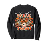 Skeletwins Matching Halloween Twins Funny Dancing Skeletons Sweatshirt