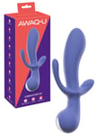 Vibromasseur triple silicone réaliste gode vibrant vaginal anal clitoris