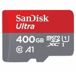 SanDisk Memory card Ultra microSDXC, 400GB + SD Adapter + 98MB/s Class 10 UHS-I A1