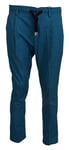 Dolce & Gabbana Pantalon Bleu Homme Coton Pantalon Chino IT44/ W30/ XS