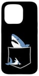 Coque pour iPhone 15 Pro Shark Pocket Animal Pets Funny Shark Men Women Kids