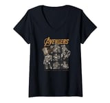 Marvel Captain America Iron-Man Hulk Thor Avengers Heroes T-Shirt avec Col en V