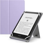 Étui Universel Pour 6"" 6.8"" 7"" Kindle Ereaders Fire Tablette Kindle/Kobo/Voyaga/Lenovo/Sony Kindle Ebook Ereader Tablette, Coque En Pu Avec Support Réglable Et Dragonne, Taro Violet