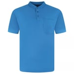 Charles Norton Grandad Mens Polo T-Shirts Plain Casual - Blue - Size X-Large