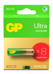 GP - Ultra Alkaline Battery, Size AA, 15AU/LR6, 1.5V, 8-pack