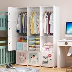 Armoire Modulable de Rangement Penderie Placard Organisateur Plastique Vêtements Enfan Enfants 12 Cubes Blanc