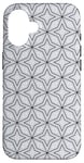 Coque pour iPhone 16 Light Gray White Black Stars Triangles Hexagons Pattern