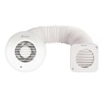 Xpelair Inline Shower Fan with Kit Bathroom Extractor & Loft Round Simply Silent