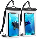 AceWay Waterproof Phone Case 2 Pack IPX8 Phone Pouch Universal Underwater Dry Bag With Portable Lanyard For iPhone 13 Pro Max 12 Pro SE 2020 11 XS XR X 8 7 6s 6 Plus Samsung S20 S10 A50 Up To 7.0"