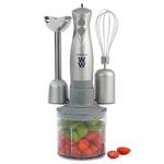 Progress by WW EK5247WW 3-in-1 Blender Set, Whisk, Blend, Chop, Attachments Included, 500 ml Chopping Bowl, 2 Speeds, Stainless Steel Blades, Easy to Use, Soups, Smoothies, Whisk Eggs, 350 W, Silver