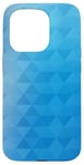 Coque pour iPhone 15 Pro Polygone Géométrie Océan Bleu Dégradé