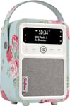 Monty Radio DAB Plus/DAB avec Bluetooth, FM et Radio Réveil Fonction - Alimentée par Secteur et Batterie Radio Portable avec Antenne, Prise Casque et Port de Charge USB - Cath Kidston Rose Antique