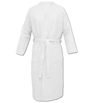 HOMELEVEL Waffle Cotton Dressing Gown Men and Women - Womens Mens Dressing Gowns Lightweight Bathrobe - Towelling Spa Robe Bathrobes - Towel Bath Robes for Ladies - White - XL