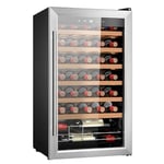 Cecotec Cave à vin 34 bouteilles Bolero grandsommelier 34030 inox compressor, 80 L, Refroidissement par compresseur, Température réglable de 5 à 18°C, Commande tactile, Affichage, LED intérieur.