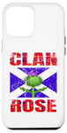 Coque pour iPhone 12 Pro Max Clan Rose Tartan Nom de famille écossais Scotland Pride