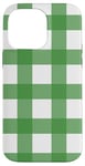 iPhone 14 Pro Max Green White Checkered Plaid Flannel Gingham Pattern Checker Case