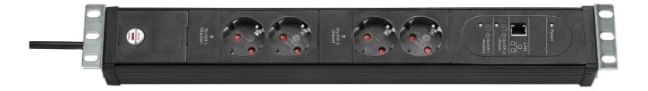 Brennenstuhl Premium-Web-Line V3 Extension Socket 19" 4-way black 3m