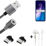 Data charging cable for + headphones Xiaomi Redmi Note 8 + USB type C a. Micro-U