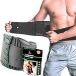 NativoDex Ceinture Lombaire - Ceinture Dorsale Pour Hommes et Femmes - Ceinture de Soutien Lombaire Double Ajustement - Spécial Pour Sciatique (Noir, XL)