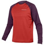 Endura Single Track Fleece Long Sleeve Cycling Jersey - Aubergine / XLarge