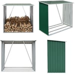 Vidaxl - Abri de stockage de bois Acier galvanisé 163x83x154 cm Vert - abri de stockage de bois - abris de stockage de bois - Home & Living