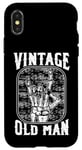 Coque pour iPhone X/XS Vintage vieil homme squelette Rock Roll personnes âgées Gag