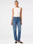 Forever New Paris Slim Straight Leg Jeans, Mid Wash