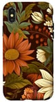 Coque pour iPhone X/XS Orange Bohème Groovy Motif floral années 70