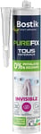 Mastic de Fixation Purefix Invisible - Colle, Fixe et Jointe Tous Les Matériaux Même Humides - Intérieur et Extérieur - Hybride Polymère - Sans Phtalates et Sans Solvants - Transparent - 290 ml