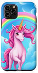 iPhone 11 Pro Colorful Unicorn in Clouds with Bright Rainbow Case