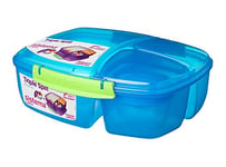 Sistema Lunch Triple Split Lunch Box with Yoghurt Pot | 2 L | BPA-Free | Assorted colours
