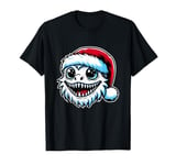 Funny Abominable Snowman Dinoseur Yeti Retro Christmas hat T-Shirt