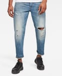 JEANS G-STAR HOMME 5650 3D RELAXED TAPERED  (worn in ripped )  SIZE W30 L34