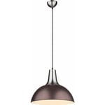 Lampe suspendue lampe de table à manger bronze lampe à suspension led lampe de cuisine de salon, métal nickel mat, 7W 560lm blanc chaud, DxH 38x120 cm