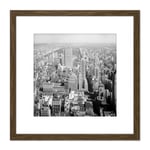 New York City North Empire State Building 1933 Vintage Photo 8X8 Inch Square Wooden Framed Wall Art Print Picture with Mount