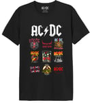 AC/DC « Patchwork Logo » MEACDCRTS033 T-Shirt Homme, Noir, Taille S