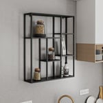 Etagère murale Jämijärvi acier 90 x 75 x 18 cm noir en.casa