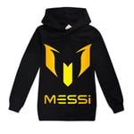 Messi Hoodie Fotboll Superstjärna Flickor Kläder Barn Mode Pojkar Messi Hoodie Svart Black 130 cm