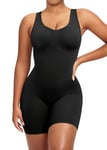 YIANNA Body Gaine Ventre Plat Femme Amincissante Gainant Sculptant Invisible Sans Couture Combinaison Shapewear Bodysuit Minceur Noir S/M 5310