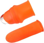 Homme - Orange 1 Couteau à Pouce + 5 Gants Couteau de Jardinage en Silicone