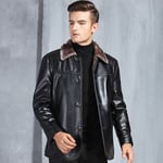 Veste Faux Cuir Homme De Marque Revers En Fausse Peau De Mouton Blouson Hommes Slim Courte Veste Vêtement Masculin Épaississant -Zs307021