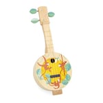 Janod - Banjo en Bois - Instrument de Musique Enfant - 3 Cordes de Rechange Incluses - Jouet d'Imitation et d'Éveil Musical - Banjo Guitare Enfant - Dès 3 Ans - J07661