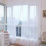 jieGorge 1 PCS Pure Color Tulle Door Window Curtain Drape Panel Sheer Scarf Valances, Home Decor for Easter Day (A)